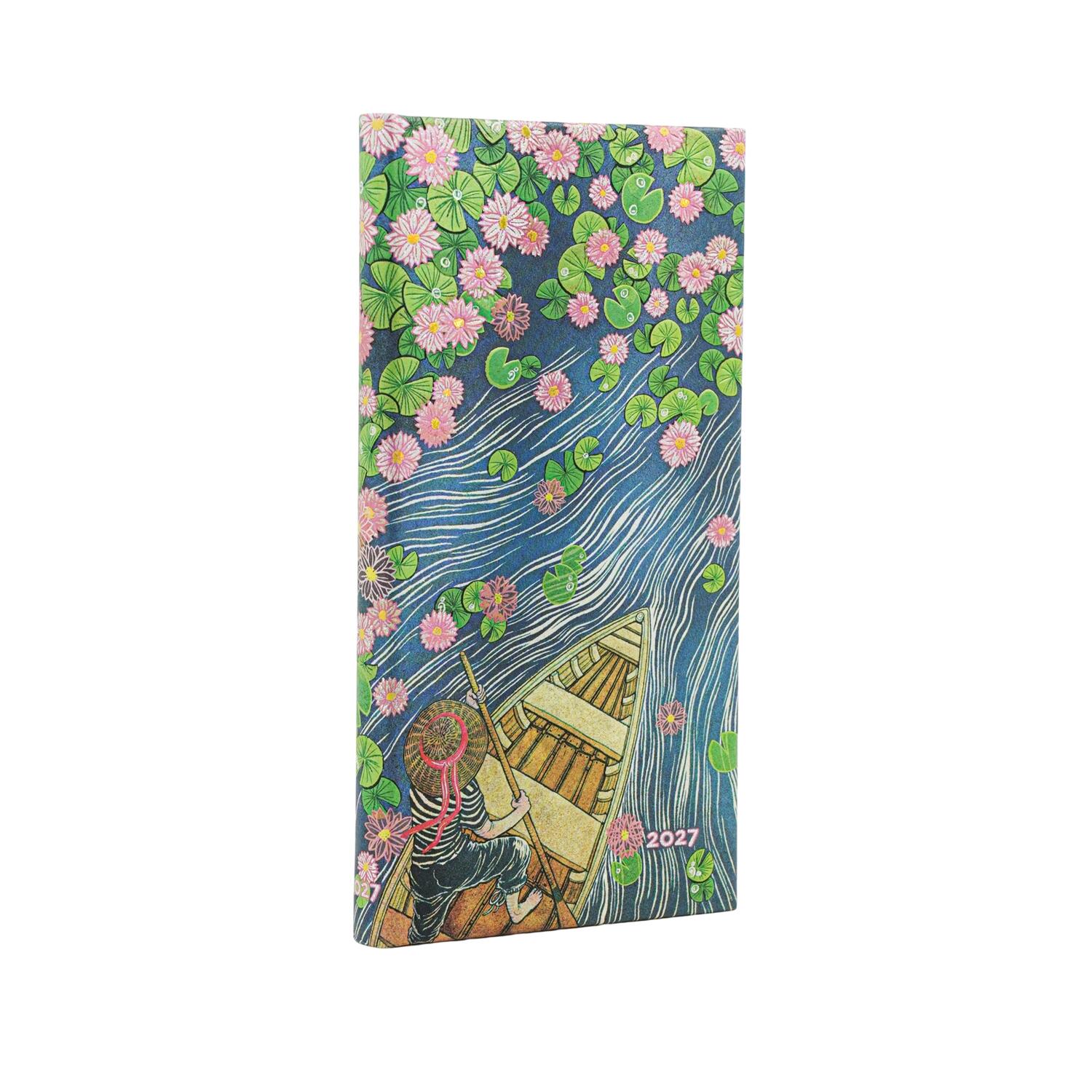 Agenda Settimanale 2027 "Fiume di Fiori di Loto" Slim – 9,5 × 18 cm PAPERBLANKS