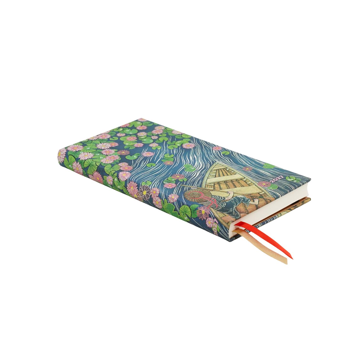Agenda Settimanale 2027 "Fiume di Fiori di Loto" Slim – 9,5 × 18 cm PAPERBLANKS