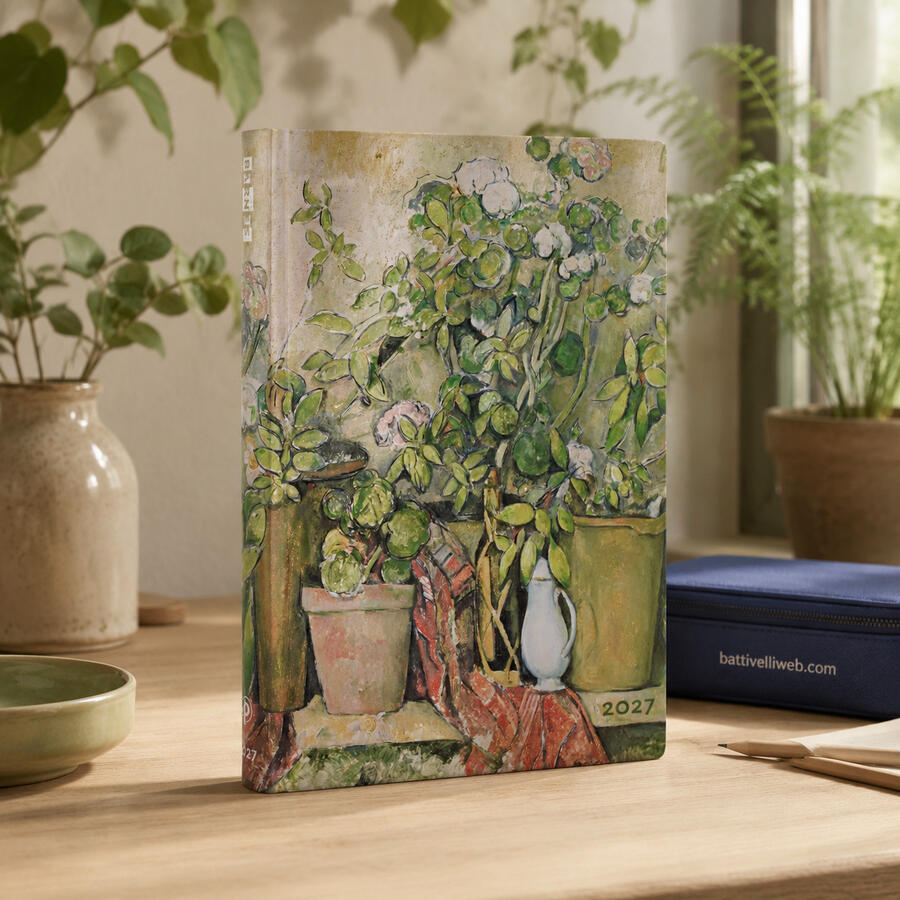 Agenda Giornaliera 2027 "Vasi di Terracotta e Fiori, Cezanne" Midi – 12,7 × 17,8 cm PAPERBLANKS