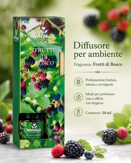 Varalux Diffusore aroma Frutti di bosco da 50 Ml [Quantità minima 12 pezzi]
