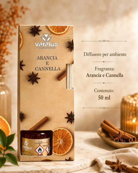  Varalux Diffusore aroma Arancia E Cannella da 50 Ml [Quantità minima 12 pezzi]