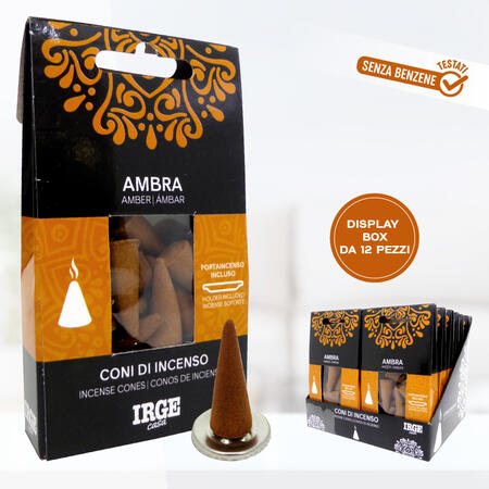 IRGE CONO INCENSO 12 PEZZI AMBER 