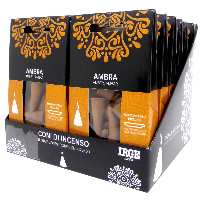 IRGE CONO INCENSO 12 PEZZI AMBER 
