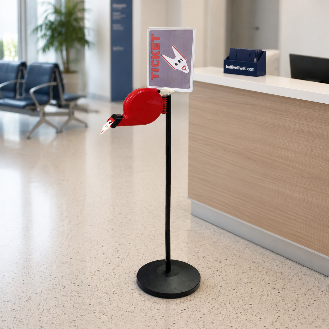 Piantana con Dispenser Ticket Elimina Code PRINTEX