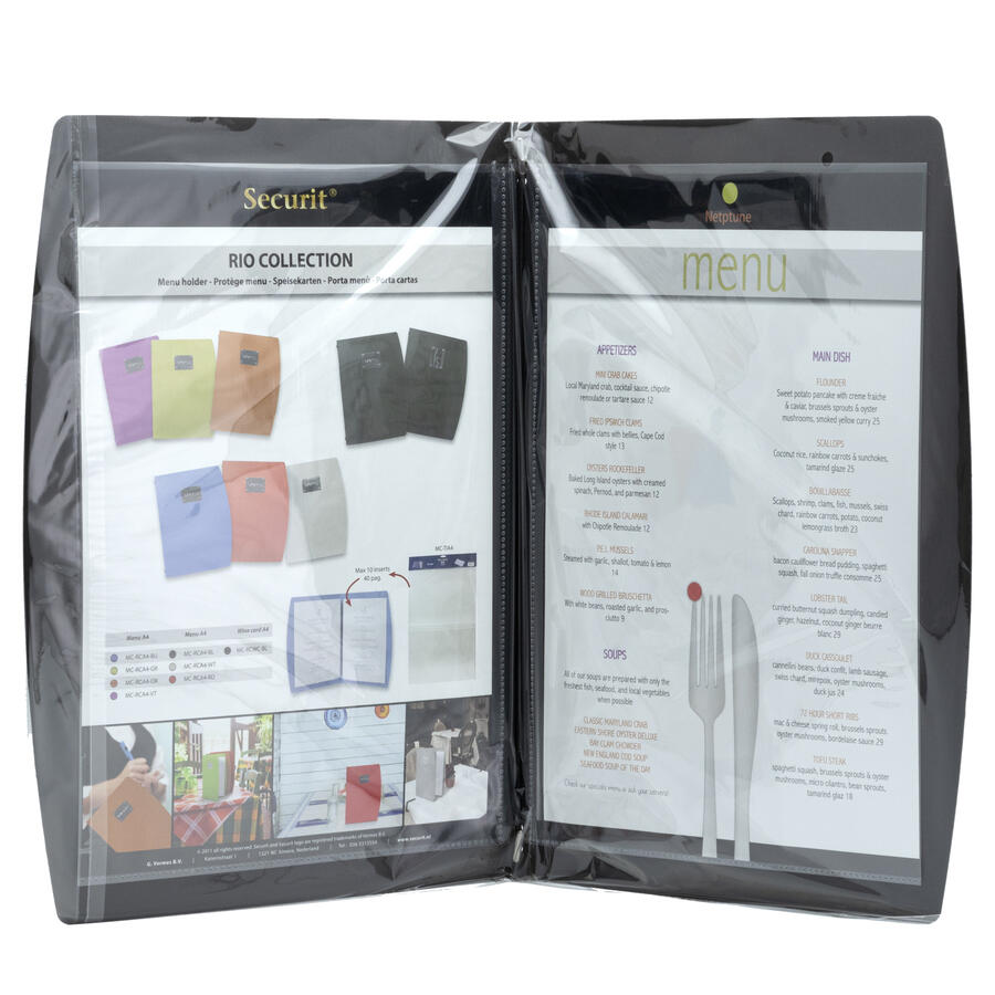Porta Menù A4 RIO con Inserto Doppio SECURIT