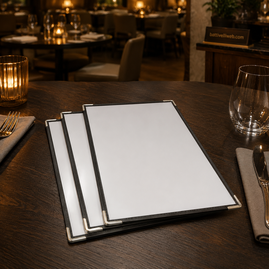 Porta Menu' A4 CRYSTAL Trasparente Rinforzato SECURIT - conf. 3 pz