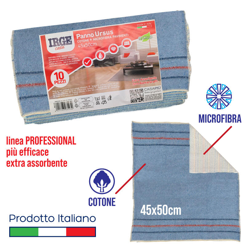 IRGE PANNO URSUS COTONE + MICROFIBRA PAVIMENTI 40X50 CM
