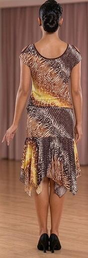 Animal print blouse dress with pointed ends 4-0168