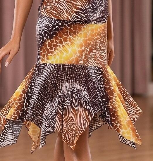 Animal print blouse dress with pointed ends 4-0168