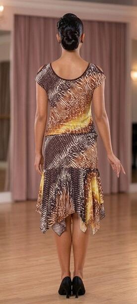 Animal print blouse dress with pointed ends 4-0168
