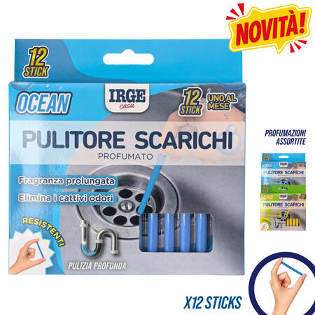 IRGE PULITORE SCARICHI 12 PEZZI LIMONE/OCEAN