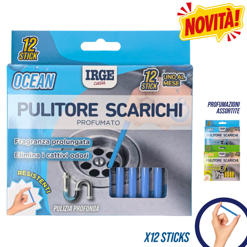 IRGE PULITORE SCARICHI 12 PEZZI LIMONE/OCEAN