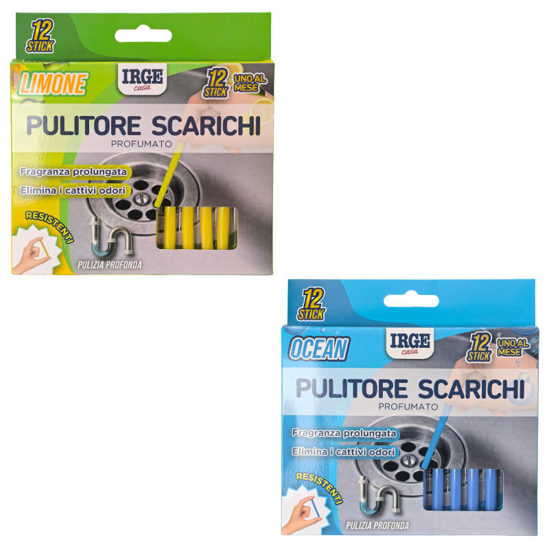 IRGE PULITORE SCARICHI 12 PEZZI LIMONE/OCEAN