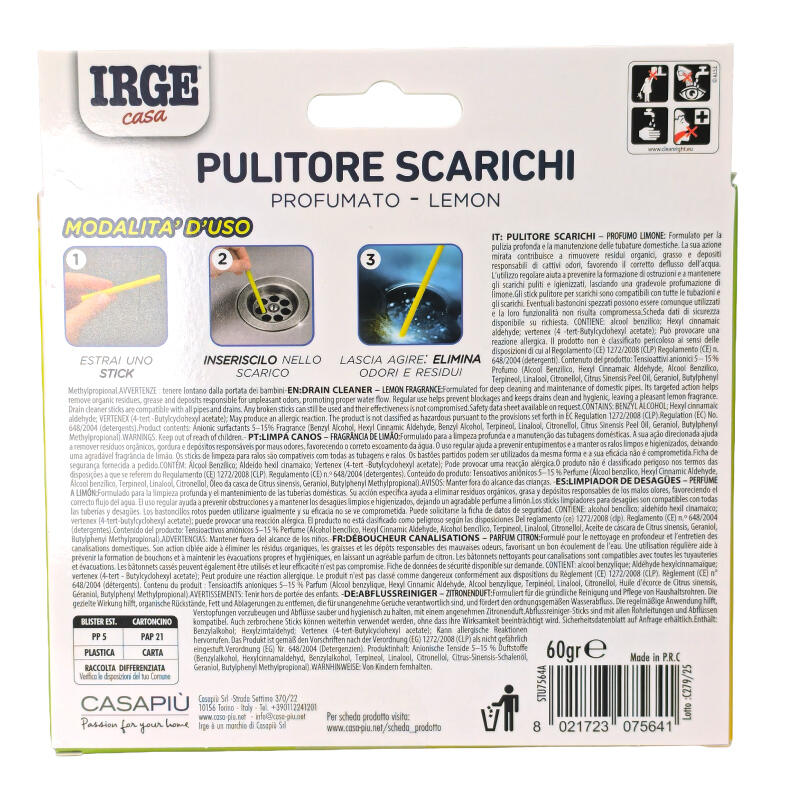 IRGE PULITORE SCARICHI 12 PEZZI LIMONE/OCEAN