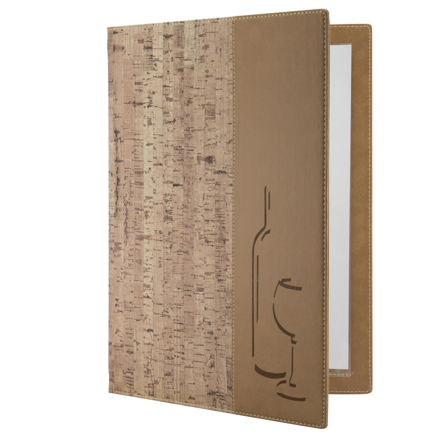 Carta dei Vini A4 DESIGN in Sughero con Inserto Doppio SECURIT