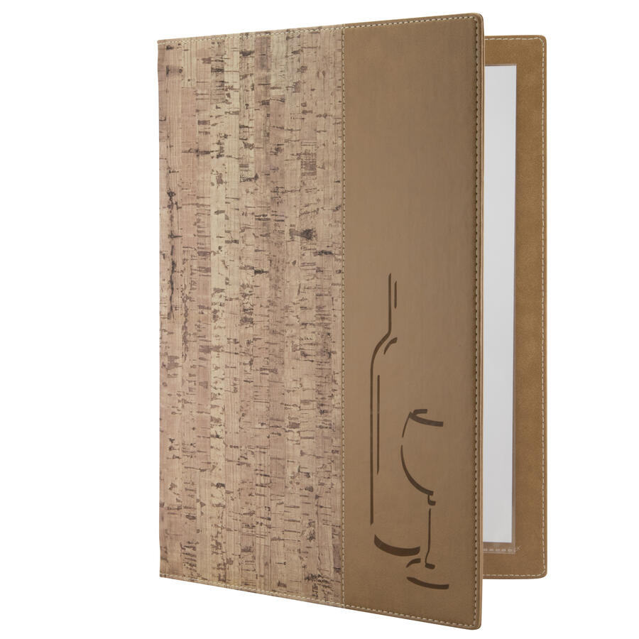 Carta dei Vini A4 DESIGN in Sughero con Inserto Doppio SECURIT