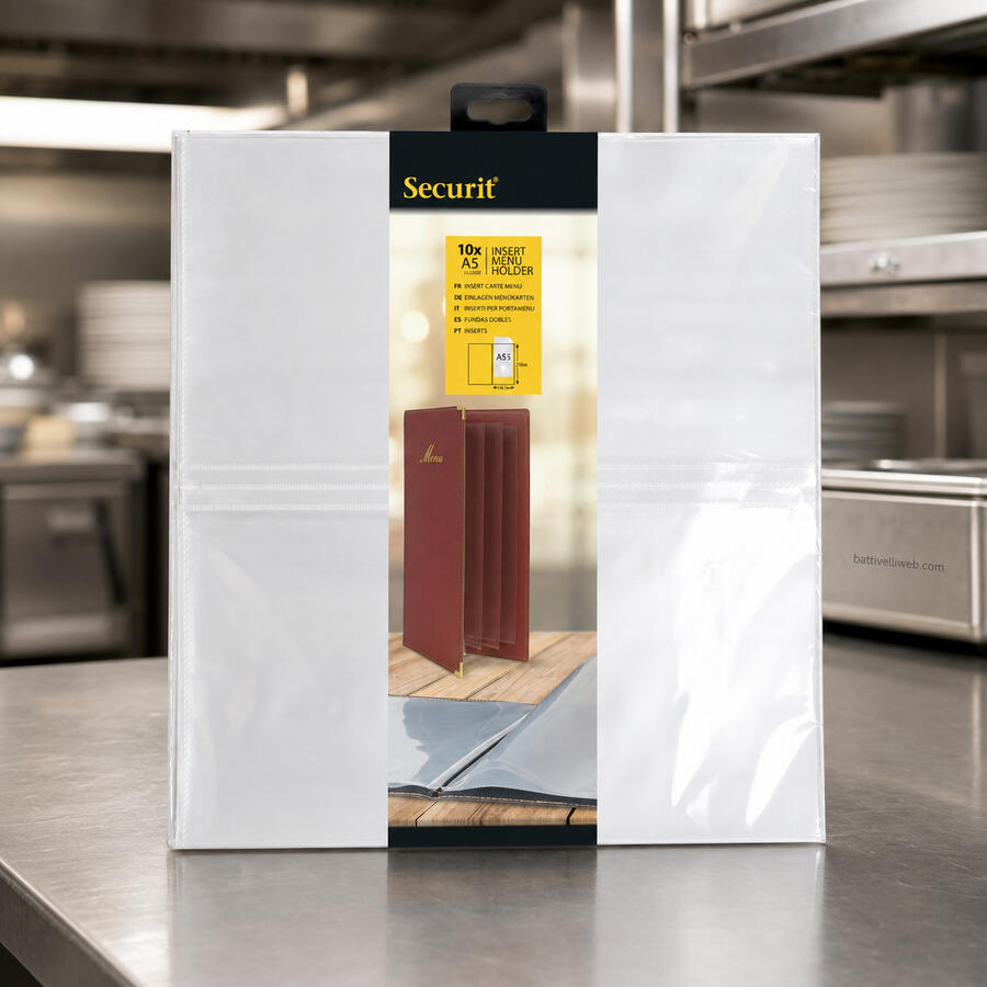 Pagine Aggiuntive A5 "Lungo" per Porta Menù SECURIT - conf. 10 pz