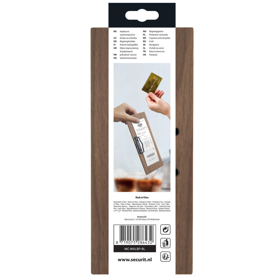 Porta Conto con Clip Laterale in Legno SECURIT
