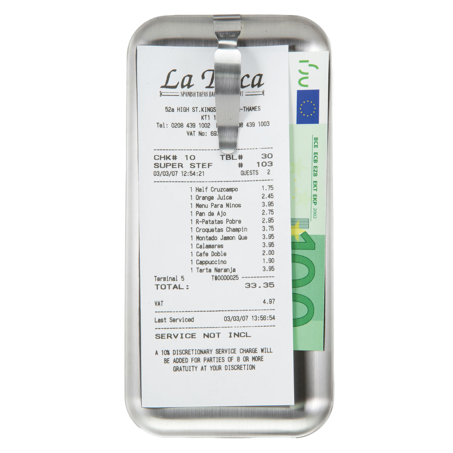 Porta Conto con Clip in Metallo SECURIT