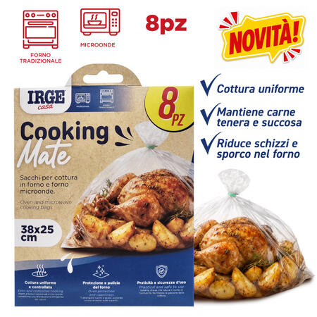 IRGE SACCO FORNO 38X25 CM 8 BUSTE + 8 CLIPS 