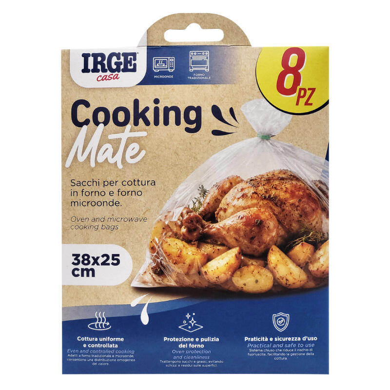 IRGE SACCO FORNO 38X25 CM 8 BUSTE + 8 CLIPS 