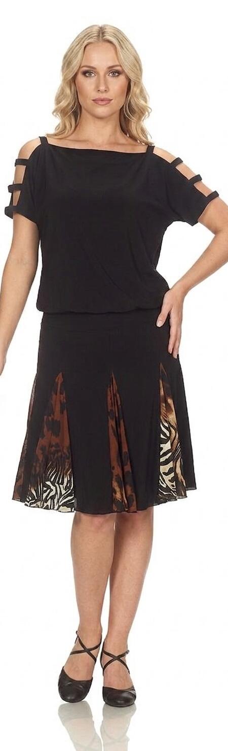 DRESS FOR DANCE A WHEEL WITH INSERTS SPOTTED FABRIC 4-0069D