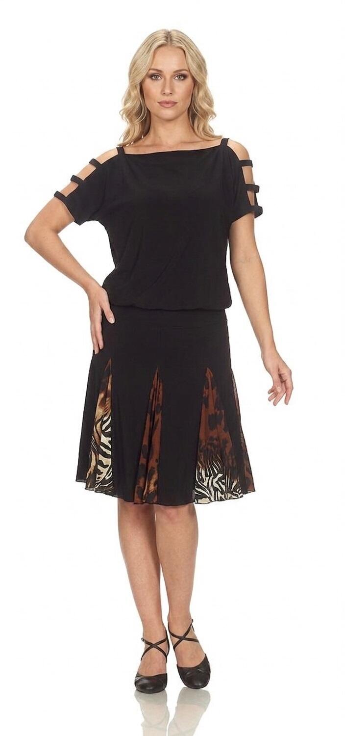 DRESS FOR DANCE A WHEEL WITH INSERTS SPOTTED FABRIC 4-0069D