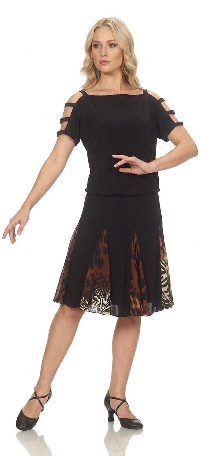 DRESS FOR DANCE A WHEEL WITH INSERTS SPOTTED FABRIC 4-0069D