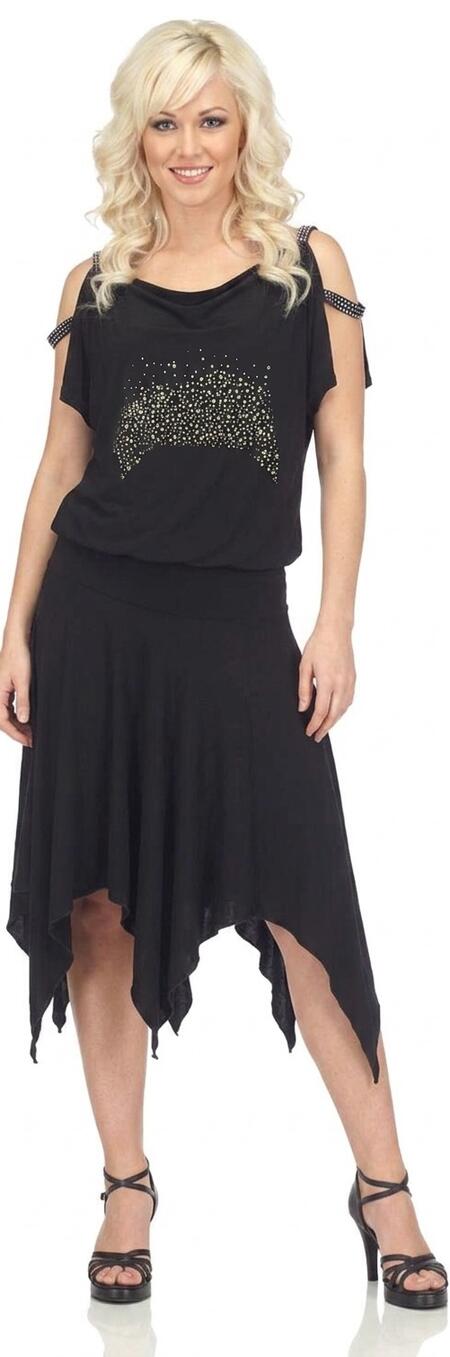 dress with rhinestone in the arms and irregular points-line Easy 4-0024 