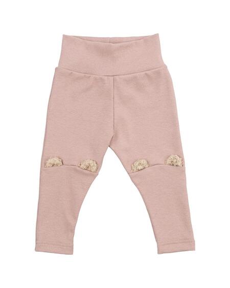 Leggings in doppia costina con orecchie di peluche – Rosewood (GOTS)