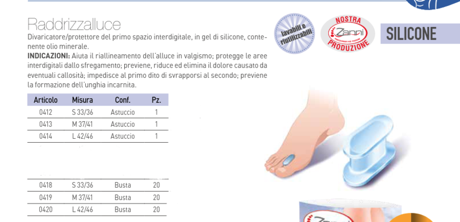 Raddrizza Alluce Silicone in Busta da 20 Pezzi
