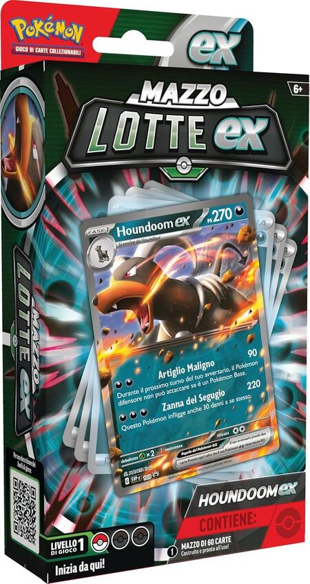 Pokémon Mazzo Lotte ex Houndoom-ex del GCC (mazzo di 60 carte pronto all’uso), edizione in italiano
