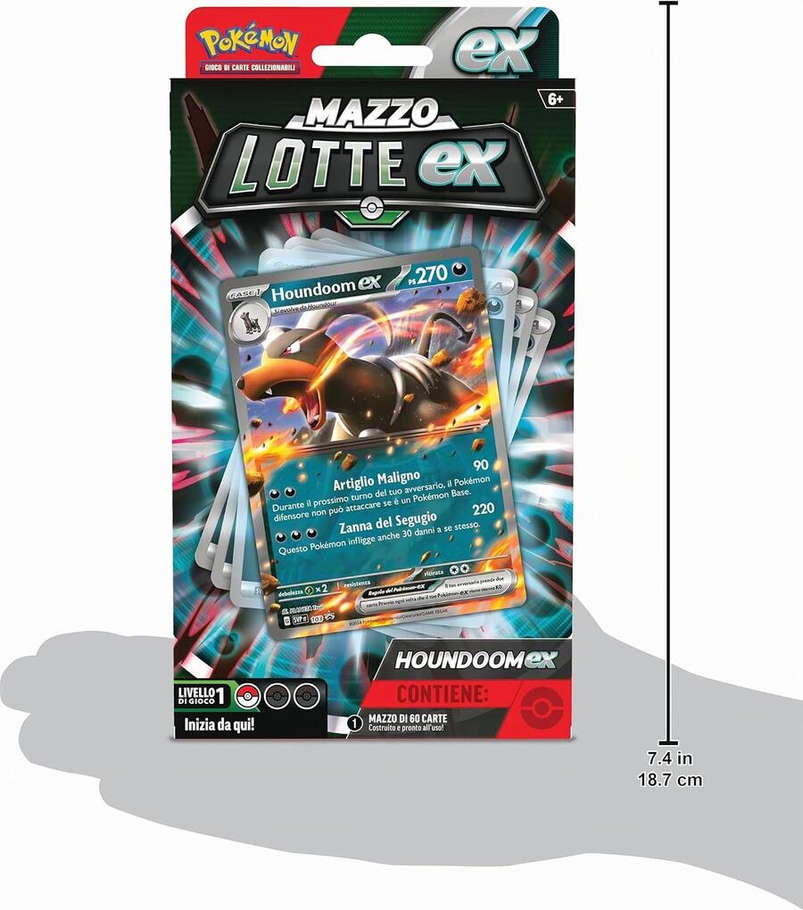 Pokémon Mazzo Lotte ex Houndoom-ex del GCC (mazzo di 60 carte pronto all’uso), edizione in italiano