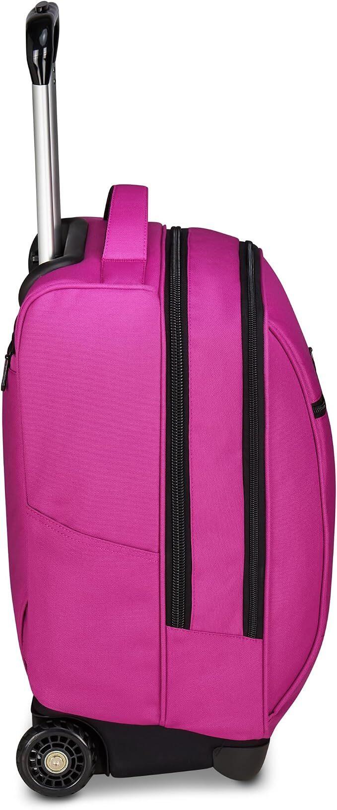 Invicta Trolley Scuola Fisso New Benin Solid, Fucsia, 2 in 1, Doppio Uso, Trolley e Zaino, Zaino Scuola Viaggio, Ragazzo e Ragazza