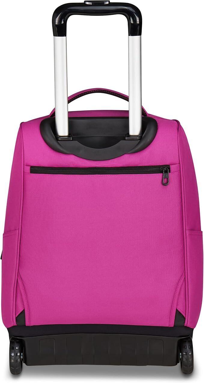Invicta Trolley Scuola Fisso New Benin Solid, Fucsia, 2 in 1, Doppio Uso, Trolley e Zaino, Zaino Scuola Viaggio, Ragazzo e Ragazza