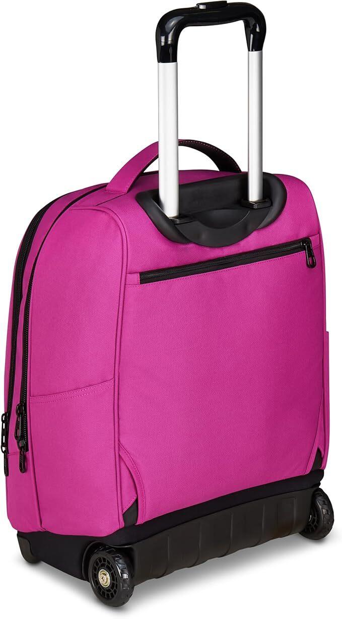 Invicta Trolley Scuola Fisso New Benin Solid, Fucsia, 2 in 1, Doppio Uso, Trolley e Zaino, Zaino Scuola Viaggio, Ragazzo e Ragazza