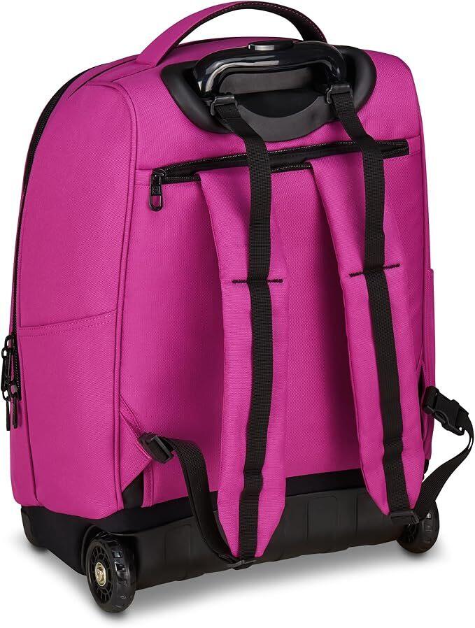 Invicta Trolley Scuola Fisso New Benin Solid, Fucsia, 2 in 1, Doppio Uso, Trolley e Zaino, Zaino Scuola Viaggio, Ragazzo e Ragazza