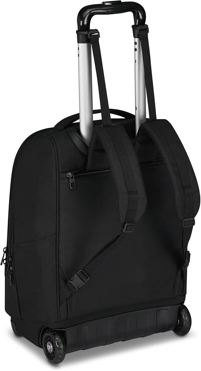 Invicta Trolley Scuola Fisso New Benin Solid, Nero, 2 in 1, Doppio Uso, Trolley e Zaino, Zaino Scuola Viaggio, Ragazzo e Ragazza