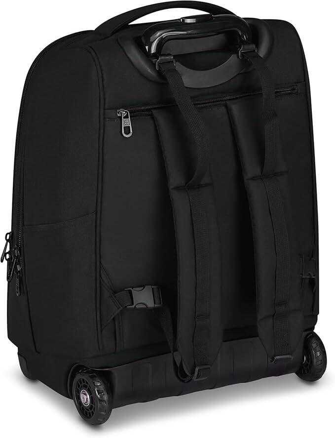 Invicta Trolley Scuola Fisso New Benin Solid, Nero, 2 in 1, Doppio Uso, Trolley e Zaino, Zaino Scuola Viaggio, Ragazzo e Ragazza