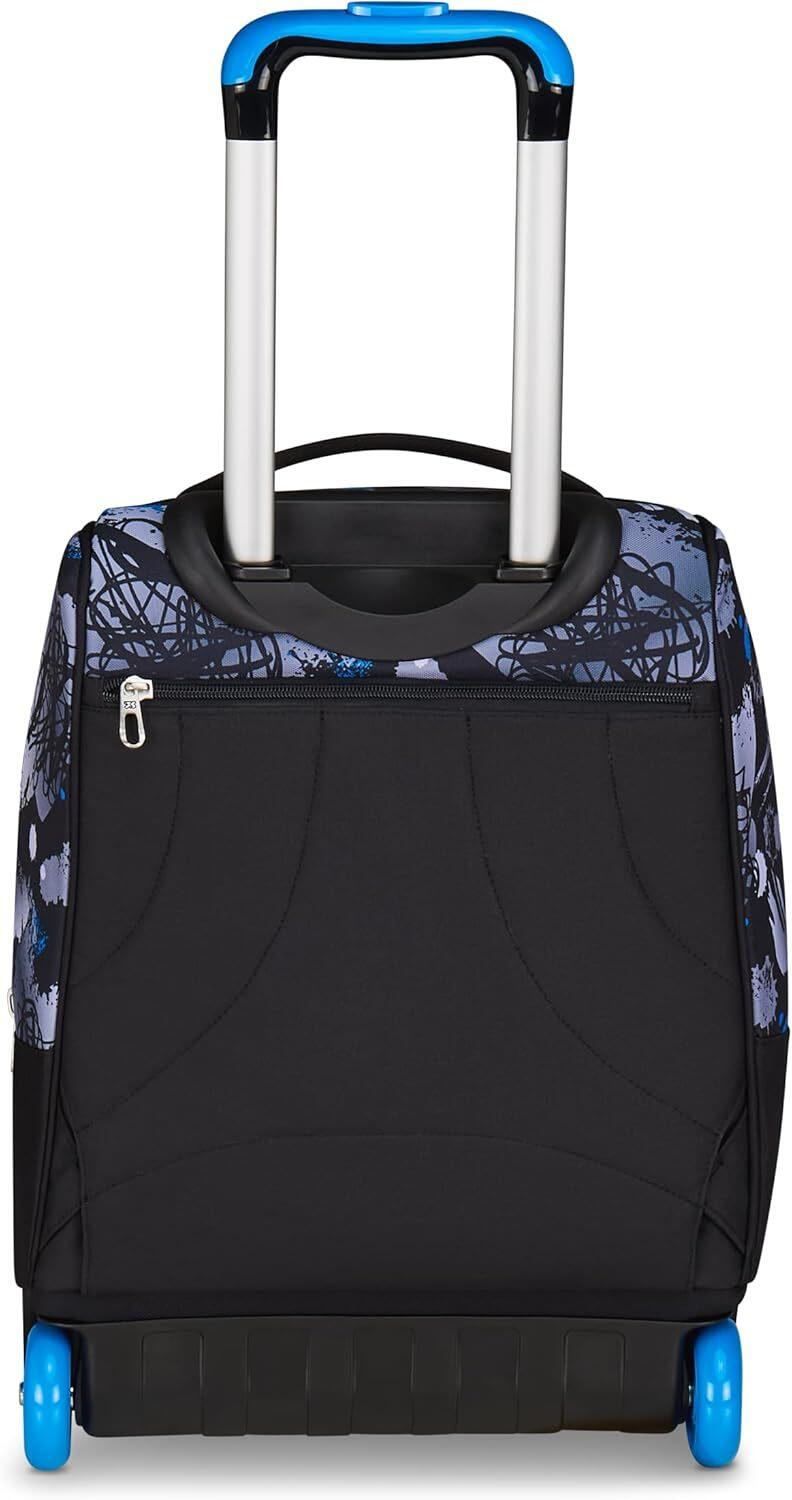 Seven Zaino Trolley, Scuola Elementare, Doppio Uso, Doppio Scomparto, Spallacci a Scomparsa, Bambino, Hue & Writes, nero/blu