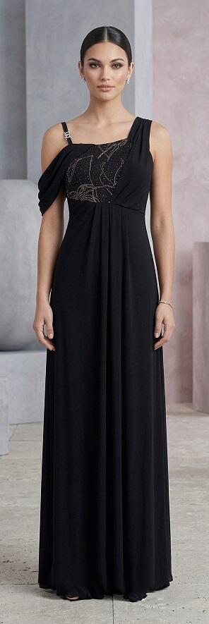 1040 Abito in jersey maglina elastica con corpetto in tulle brillatinato 
