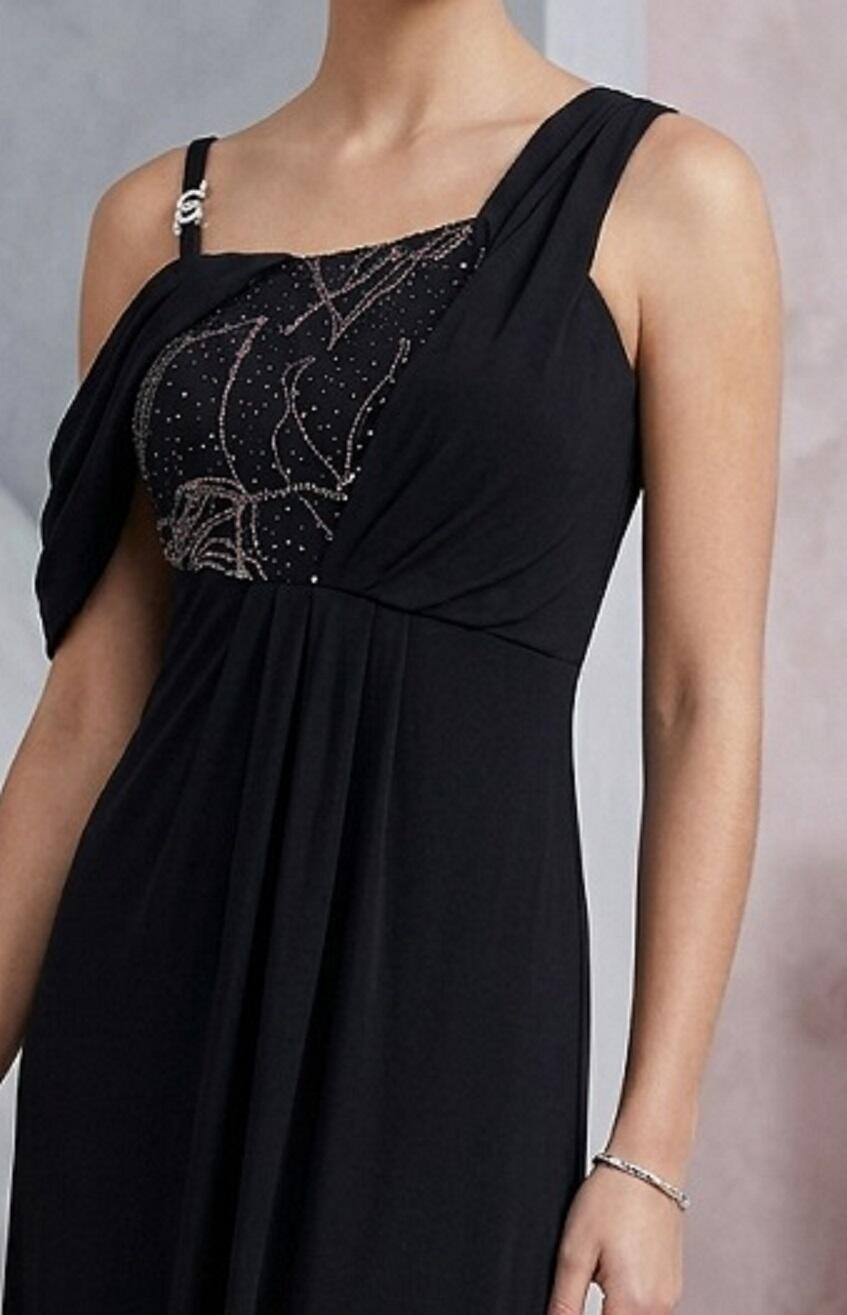 1040 Abito in jersey maglina elastica con corpetto in tulle brillatinato 