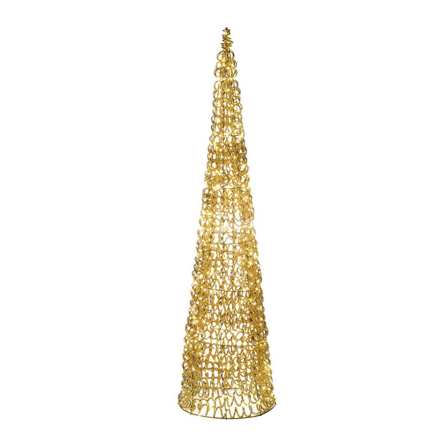 L'Oca Nera Albero Conico Luminoso "Sinfonia d'Oro" — 720 LED, Ø30x120h cm, oro