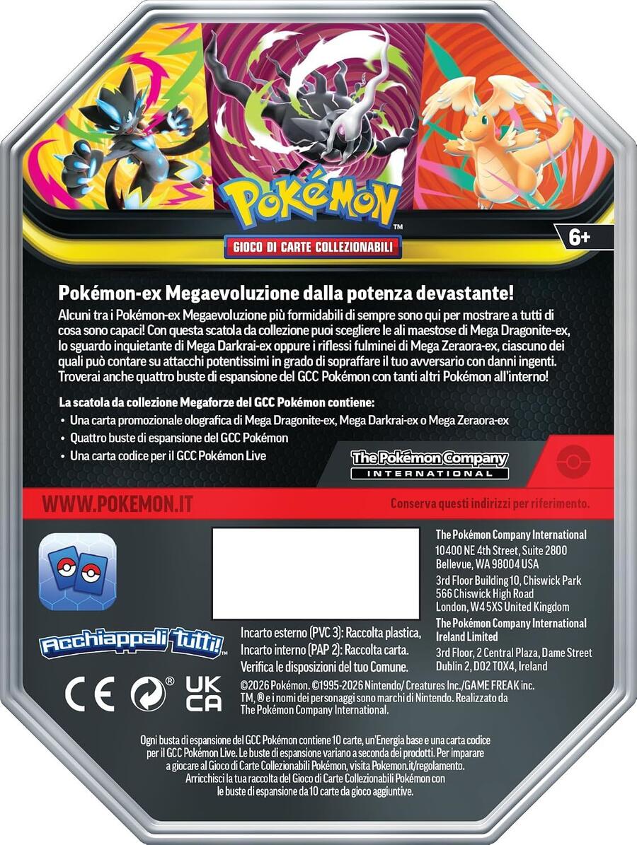 Pokémon: scatola da collezione Megaforze - Mega Zeraora-ex del GCC Pokémon (4 buste di espansione e 1 carta promozionale olografica), Edizione in Italiano