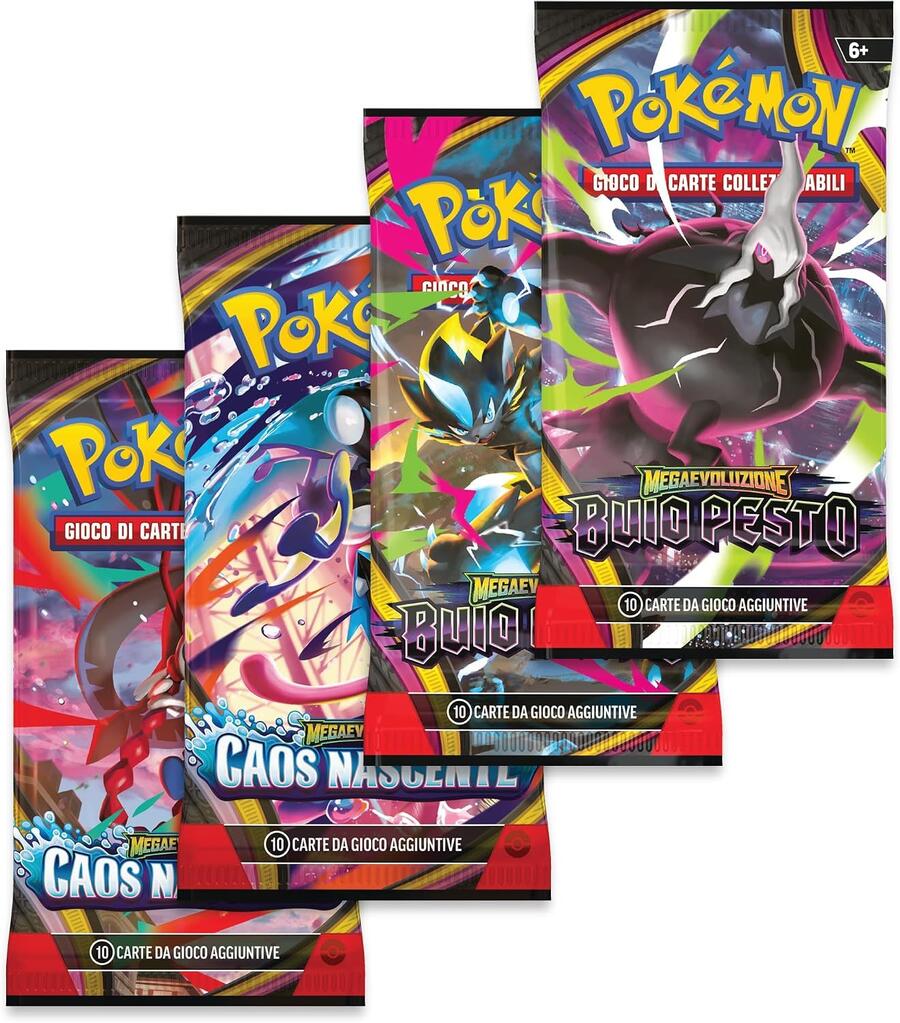 Pokémon: scatola da collezione Megaforze - Mega Darkrai-ex del GCC Pokémon (4 buste di espansione e 1 carta promozionale olografica), Edizione in Italiano