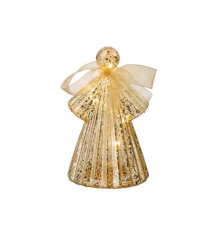 L'Oca Nera Decorazione Luminosa "Angeli di Luce" — angioletti in vetro dorato con LED, 3 misure a scelta