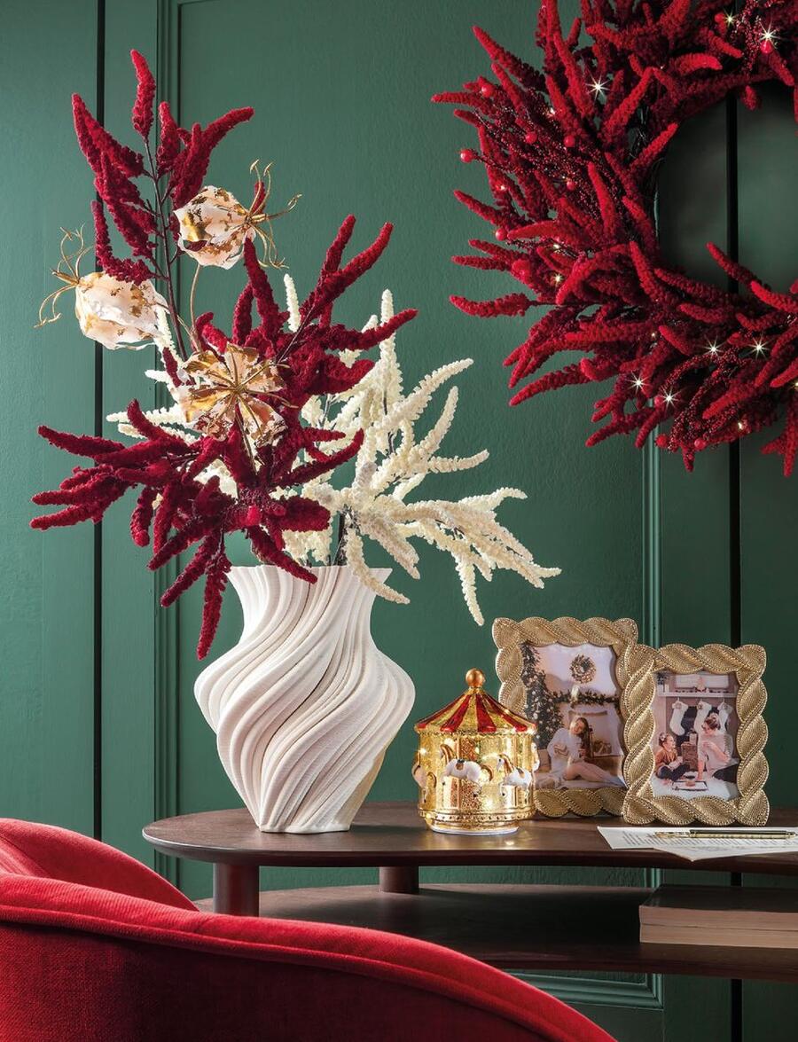 L'Oca Nera Ramo Decorativo Natalizio "Rami in Festa" — 100 cm, 3 colori a scelta