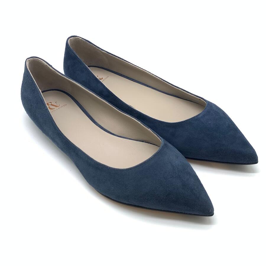 Ralph & Russo ballerina deco camoscio navy