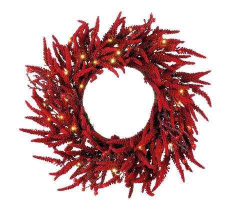 L'Oca Nera Ghirlanda Natalizia "Rosso Incanto" con 40 LED, Ø70cm