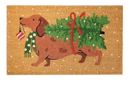 L'Oca Nera Zerbino Natalizio "Benvenuto Natale!" — fibra di cocco 75x45cm, 5 fantasie